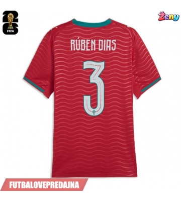 Lacne Ženy Futbalové dres Portugalsko Ruben Dias #3 MS 2026 Krátky Rukáv - Domáci
